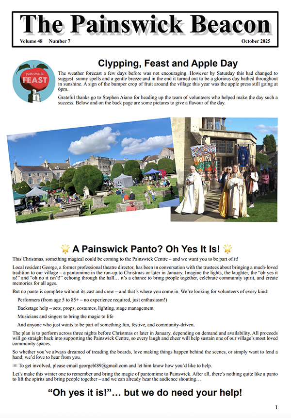 The latest edition of The Painswick Beacon - October 2025 